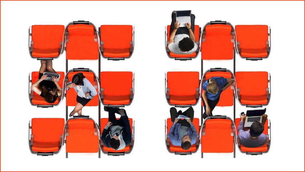 Uçak koltuklarında korona tasarımı